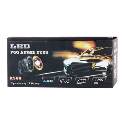 2 ชิ้น 2.5 นิ้ว DC12-24V 10W 900LM 6500K รถแองเจิลตาไฟตัดหมอก Foglight ความยาวสายเคเบิล: 20 ซม. (แสงสีขาว + แสงสีขาว), 2.5 inch 10W 900LM/6500K  White+White