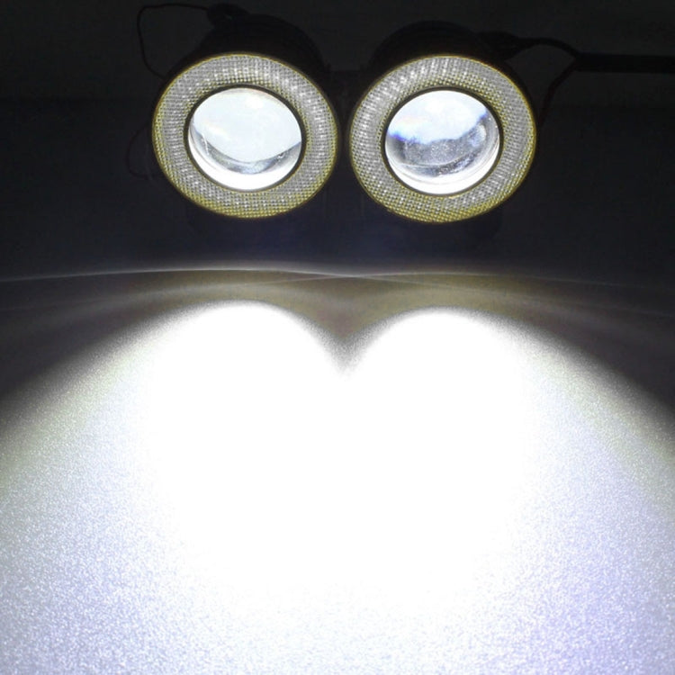 2 ชิ้น 2.5 นิ้ว DC12-24V 10W 900LM 6500K รถแองเจิลตาไฟตัดหมอก Foglight ความยาวสายเคเบิล: 20 ซม. (แสงสีขาว + แสงสีขาว), 2.5 inch 10W 900LM/6500K  White+White