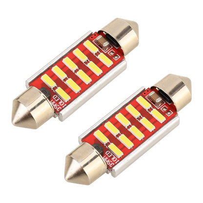 2 ชิ้น DC 12 โวลต์ 2 วัตต์ 39 มิลลิเมตร 4014 Bicuspid พอร์ตไม่มีการถอดรหัสรถโดมโคมไฟ LED ไฟอ่านหนังสือพร้อม 10 ไฟ LED, 39MM