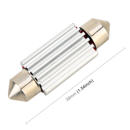 2 ชิ้น DC 12 โวลต์ 2 วัตต์ 39 มิลลิเมตร 4014 Bicuspid พอร์ตไม่มีการถอดรหัสรถโดมโคมไฟ LED ไฟอ่านหนังสือพร้อม 10 ไฟ LED, 39MM