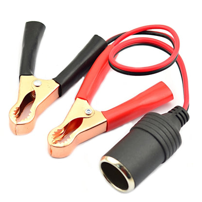 สายเคเบิลอะแดปเตอร์คลิปแบตเตอรี่สำหรับจุดบุหรี่ในรถยนต์ 12-24V (แดง + ดำ), 12-24V