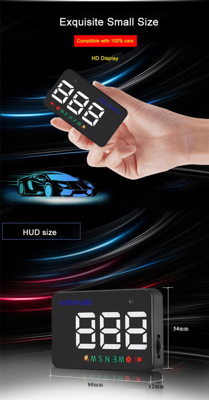 Geyiren A5 HUD 3.5 นิ้วรถ Head Up Display พร้อมระบบ GPS, จอแสดงผลสองโหมด, เซนเซอร์ตรวจจับแสง, ความเร็ว KM/h MPH, เข็มทิศ, สัญญาณเตือนความเร็ว, A5(Black), A5 (Green Light)