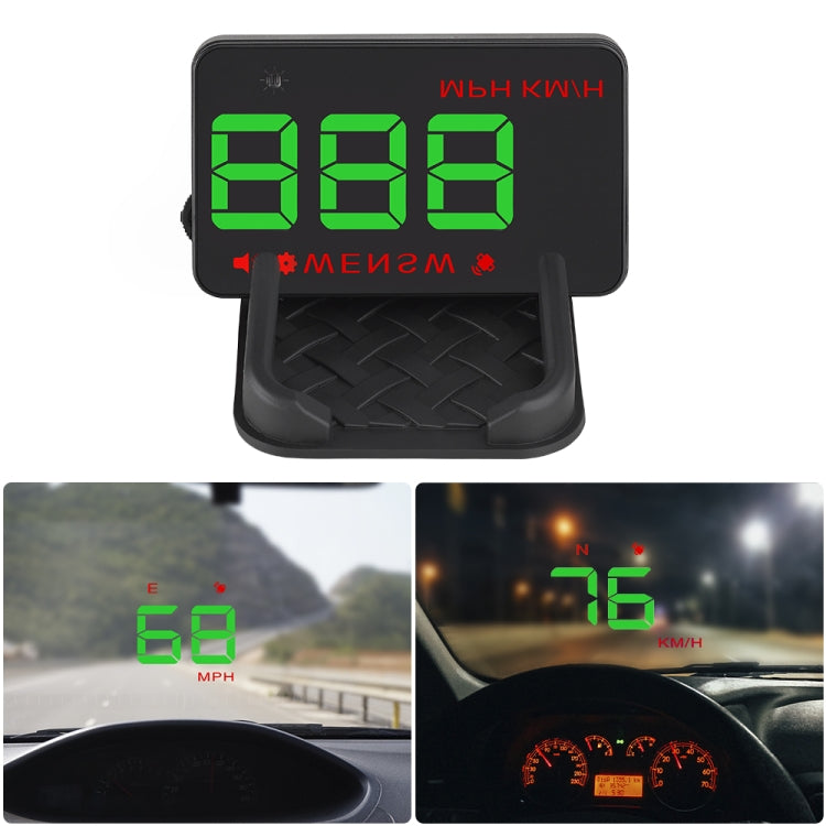 Geyiren A5 HUD 3.5 นิ้วรถ Head Up Display พร้อมระบบ GPS, จอแสดงผลสองโหมด, เซนเซอร์ตรวจจับแสง, ความเร็ว KM/h MPH, เข็มทิศ, สัญญาณเตือนความเร็ว, A5(Black), A5 (Green Light)