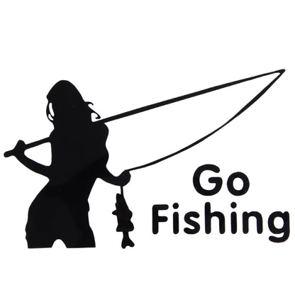 Beauty Go Fishing Style สติ๊กเกอร์สะท้อนแสงติดรถยนต์ ขนาด 14ซม. x 8.5ซม, Styling Reflective 2, Fishing Styling 2