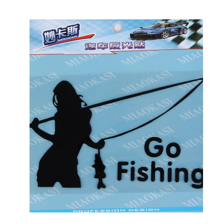 Beauty Go Fishing Style สติ๊กเกอร์สะท้อนแสงติดรถยนต์ ขนาด 14ซม. x 8.5ซม, Styling Reflective 2, Fishing Styling 2