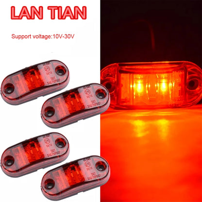 10 ชิ้น 10-30 โวลต์รถบรรทุกรถพ่วงปิรันย่า LED เครื่องหมายด้านข้างไฟกระพริบตาหลอดไฟ, แสงสีแดง, 10 PCS Red Light 10-30V