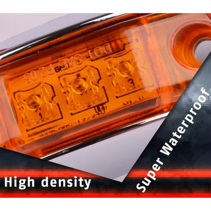 10 ชิ้น DC 10-30 โวลต์รถบรรทุกรถพ่วงปิรันย่า 3-LED เครื่องหมายด้านข้างไฟแสดงสถานะหลอดไฟโคมไฟ, สีอ่อน: สีเหลือง, 10 PCS Yellow Light