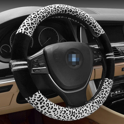 ฝาครอบพวงมาลัยลายเสือดาว Adaptation Steering Wheel เส้นผ่านศูนย์กลาง 37-38 ซม, 37-38cm Beige, 37-38cm Coffee, 37-38cm Black