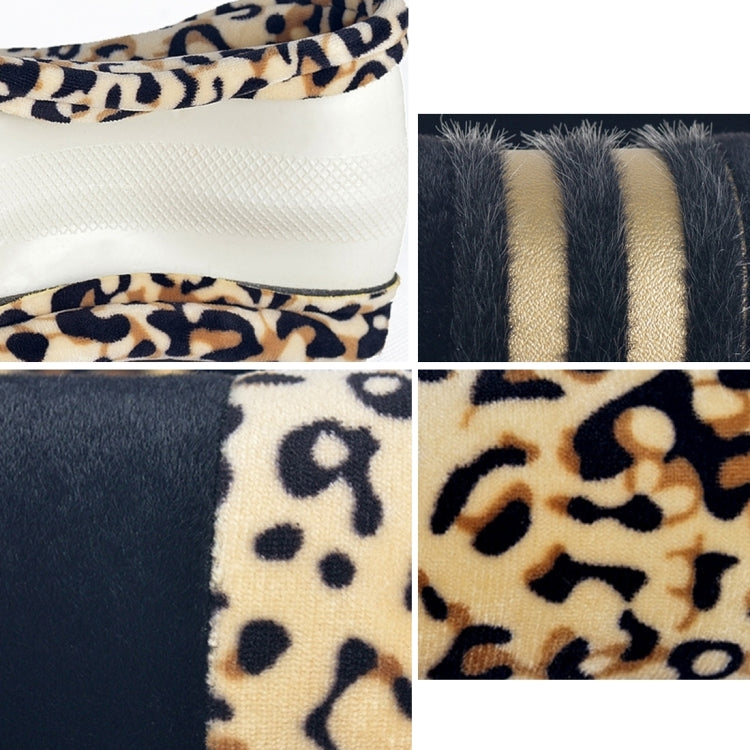 ฝาครอบพวงมาลัยลายเสือดาว Adaptation Steering Wheel เส้นผ่านศูนย์กลาง 37-38 ซม, 37-38cm Beige, 37-38cm Coffee, 37-38cm Black