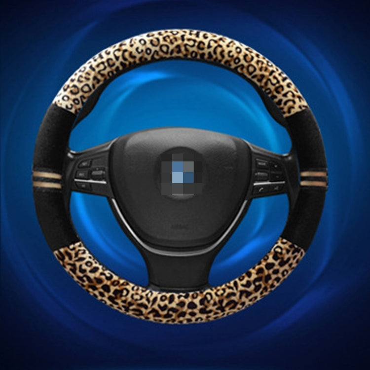 ฝาครอบพวงมาลัยลายเสือดาว Adaptation Steering Wheel เส้นผ่านศูนย์กลาง 37-38 ซม, 37-38cm Beige, 37-38cm Coffee, 37-38cm Black