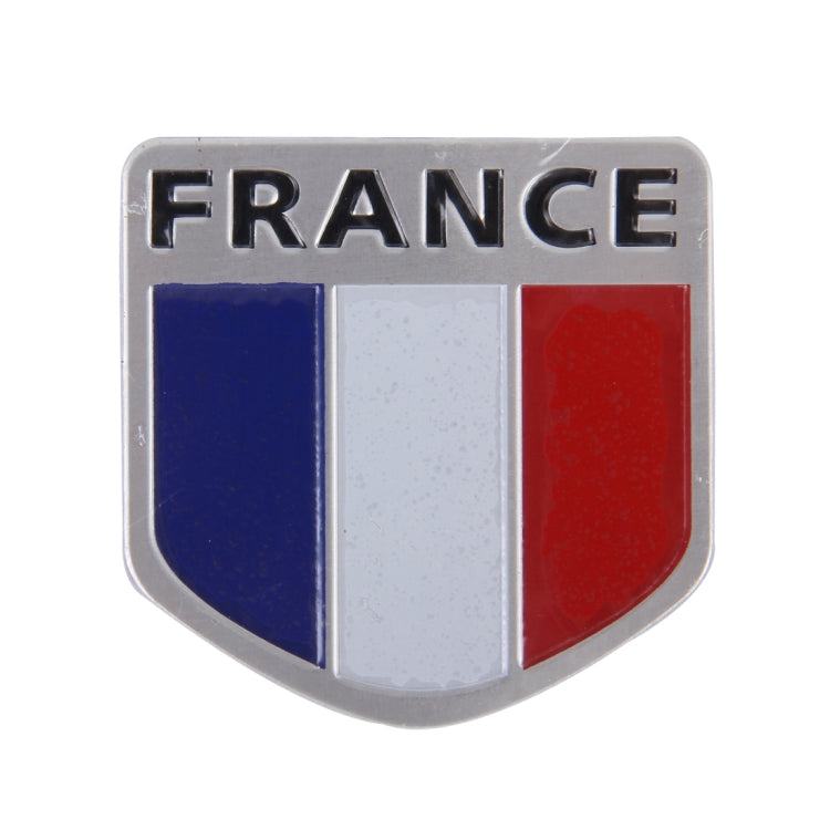 สติ๊กเกอร์ตกแต่งตรารถยนต์โลหะรูปร่างโล่ ขนาด: เล็ก, French Flag, Italy Flag 2