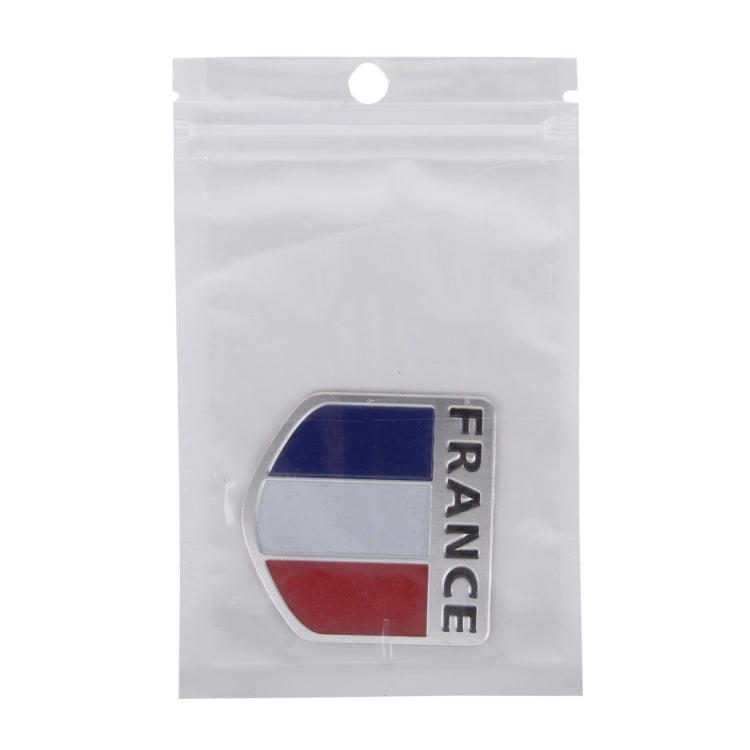 สติ๊กเกอร์ตกแต่งตรารถยนต์โลหะรูปร่างโล่ ขนาด: เล็ก, French Flag, Italy Flag 2