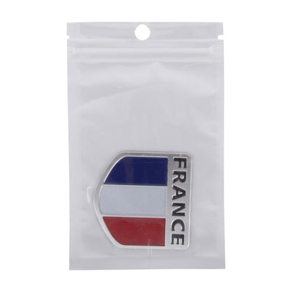 สติ๊กเกอร์ตกแต่งตรารถยนต์โลหะรูปร่างโล่ ขนาด: เล็ก, French Flag, Italy Flag 2