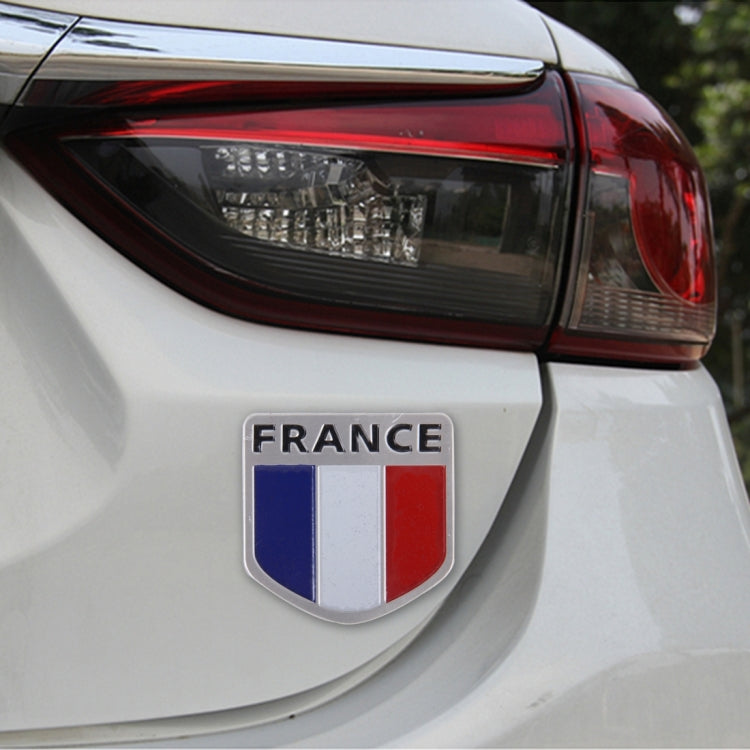 สติ๊กเกอร์ตกแต่งตรารถยนต์โลหะรูปร่างโล่ ขนาด: เล็ก, French Flag, Italy Flag 2