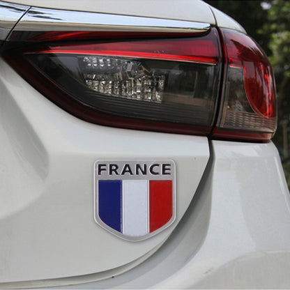 สติ๊กเกอร์ตกแต่งตรารถยนต์โลหะรูปร่างโล่ ขนาด: เล็ก, French Flag, Italy Flag 2