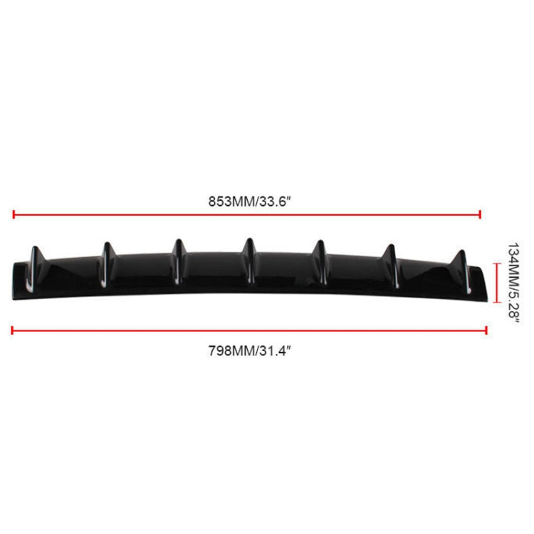 ยูนิเวอร์แซรถกันชนหลังลิปดิฟฟิวเซอร์ 7 Shark Fin Style Black ABS, ขนาด: 85.3 x 79.8 x 13.4cm, 85.0x18.0x5.0cm Black