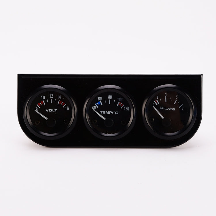 52mm 3 in 1 Auto Gauge รถมิเตอร์โวลต์มิเตอร์ + เครื่องวัดอุณหภูมิน้ำ + เกจวัดแรงดันน้ำมัน, Voltmeter + Water Temp Gauge + Oil press Gauge