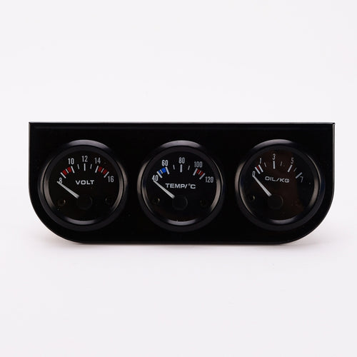 52mm 3 in 1 Auto Gauge รถมิเตอร์โวลต์มิเตอร์ + เครื่องวัดอุณหภูมิน้ำ + เกจวัดแรงดันน้ำมัน, Voltmeter + Water Temp Gauge + Oil press Gauge