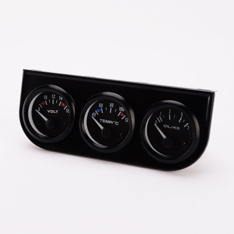 52mm 3 in 1 Auto Gauge รถมิเตอร์โวลต์มิเตอร์ + เครื่องวัดอุณหภูมิน้ำ + เกจวัดแรงดันน้ำมัน, Voltmeter + Water Temp Gauge + Oil press Gauge