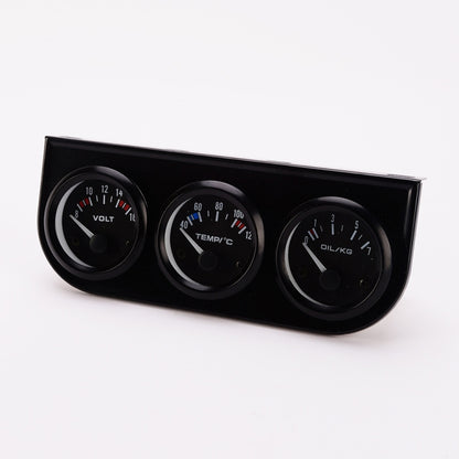 52mm 3 in 1 Auto Gauge รถมิเตอร์โวลต์มิเตอร์ + เครื่องวัดอุณหภูมิน้ำ + เกจวัดแรงดันน้ำมัน, Voltmeter + Water Temp Gauge + Oil press Gauge
