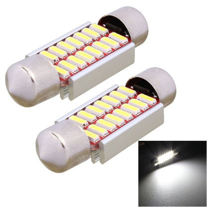 2 ชิ้นพู่ห้อย 36 มิลลิเมตร 2 วัตต์ 160LM แสงสีขาว 16 LED SMD 4014 ข้อผิดพลาดฟรีไฟป้ายทะเบียนรถหลอดไฟ, 36mm