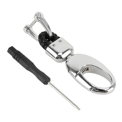 ที่ใส่กุญแจโลหะรถยนต์พร้อมวงแหวนสองวง, Key Holder With Two Rings(Black)