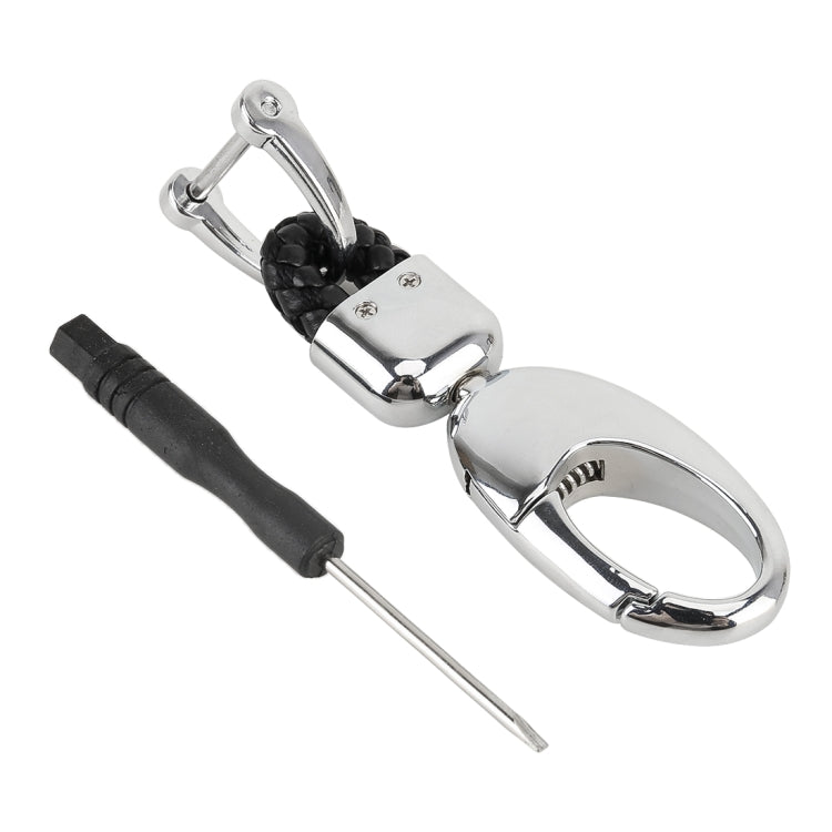 ที่ใส่กุญแจโลหะรถยนต์พร้อมวงแหวนสองวง, Key Holder With Two Rings(Black)