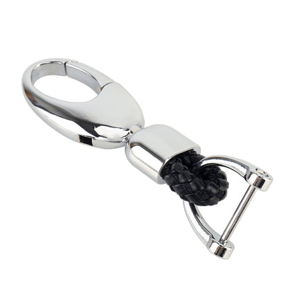 ที่ใส่กุญแจโลหะรถยนต์พร้อมวงแหวนสองวง, Key Holder With Two Rings(Black)