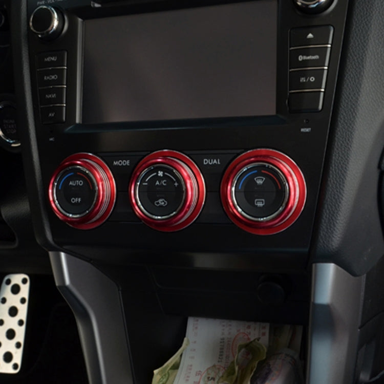 3 ชิ้น รถ อลูมิเนียมเครื่องปรับอากาศ ลูกบิด เคส สำหรับ Subaru, For Subaru(Black), For Subaru(Blue), For Subaru(Red), For Subaru(Silver)