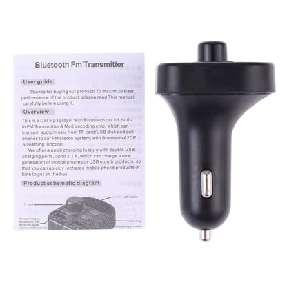 805E การชาร์จ USB แบบคู่เครื่องส่งสัญญาณ FM Bluetooth เครื่องเล่นเพลง MP3 ชุดอุปกรณ์ติดรถยนต์รองรับการโทรแบบแฮนด์ฟรีและอ่านการ์ด TF / U Disk Music, 805E