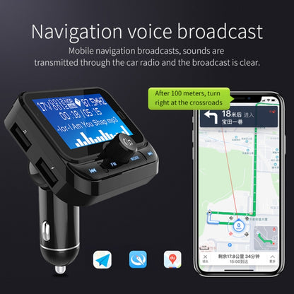 BC32 การชาร์จ USB แบบคู่ Bluetooth เครื่องชาร์จในรถยนต์แบบแฮนด์ฟรีเครื่องส่งสัญญาณ FM เครื่องเล่นเพลง MP3 ชุดอุปกรณ์ติดรถยนต์รองรับการโทรแบบแฮนด์ฟรีและการบันทึก Micro SD และการตรวจจับแรงดันไฟฟ้า, BC32