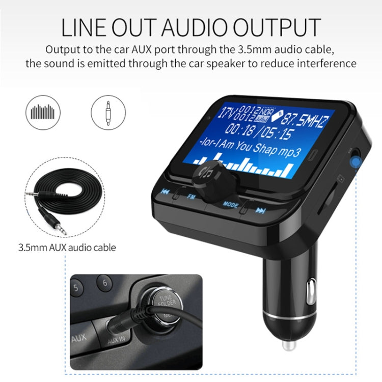 BC32 การชาร์จ USB แบบคู่ Bluetooth เครื่องชาร์จในรถยนต์แบบแฮนด์ฟรีเครื่องส่งสัญญาณ FM เครื่องเล่นเพลง MP3 ชุดอุปกรณ์ติดรถยนต์รองรับการโทรแบบแฮนด์ฟรีและการบันทึก Micro SD และการตรวจจับแรงดันไฟฟ้า, BC32