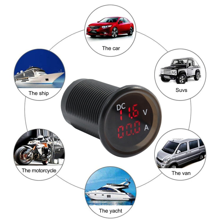 B3613 IP67 กันน้ำรถยนต์โมดิฟาย 4.5-30V โวลต์มิเตอร์ + แอมมิเตอร์, B3613