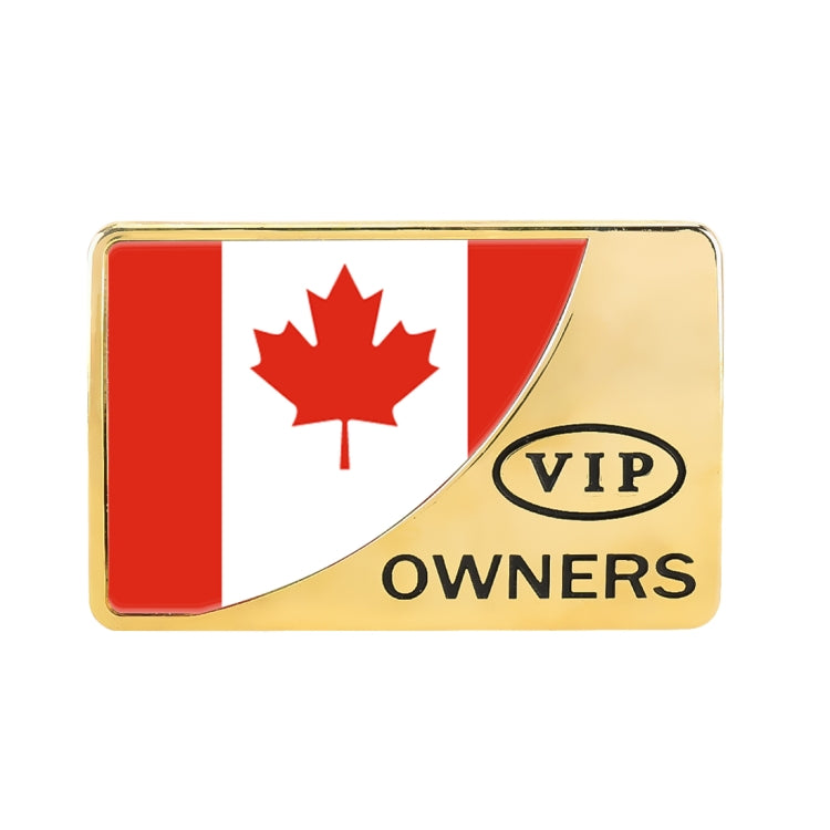 Universal Car Canada Flag รูปสี่เหลี่ยมผืนผ้า VIP โลหะสติกเกอร์ตกแต่ง, Canada Flag (Gold)