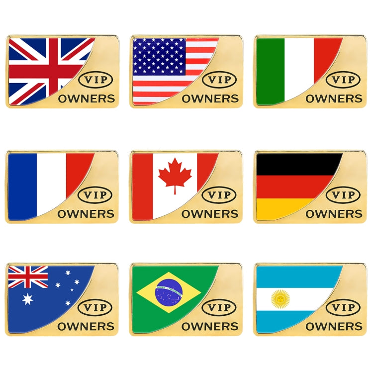 Universal Car Canada Flag รูปสี่เหลี่ยมผืนผ้า VIP โลหะสติกเกอร์ตกแต่ง, Canada Flag (Gold)