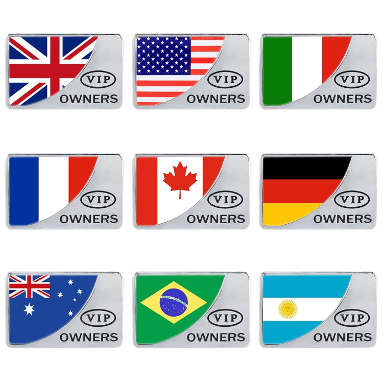 Universal Car UK Flag รูปสี่เหลี่ยมผืนผ้า VIP โลหะสติกเกอร์ตกแต่ง, UK Flag (Silver)