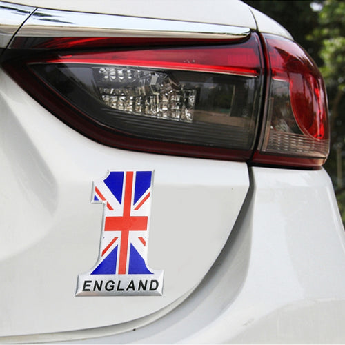 Universal Car UK Flag Number 1 รูปร่างโลหะสติกเกอร์ตกแต่ง, UK Flag Number 1 Shape