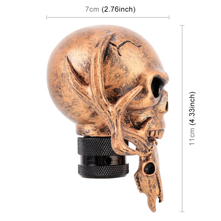 Universal รถ Creative Skull Double Heads Shaped Shifter Cover Manual เกียร์อัตโนมัติ Shift Knob, Double Heads Shaped (Bronze), Double Heads Shaped (Beige), Double Heads Shaped (Silver)