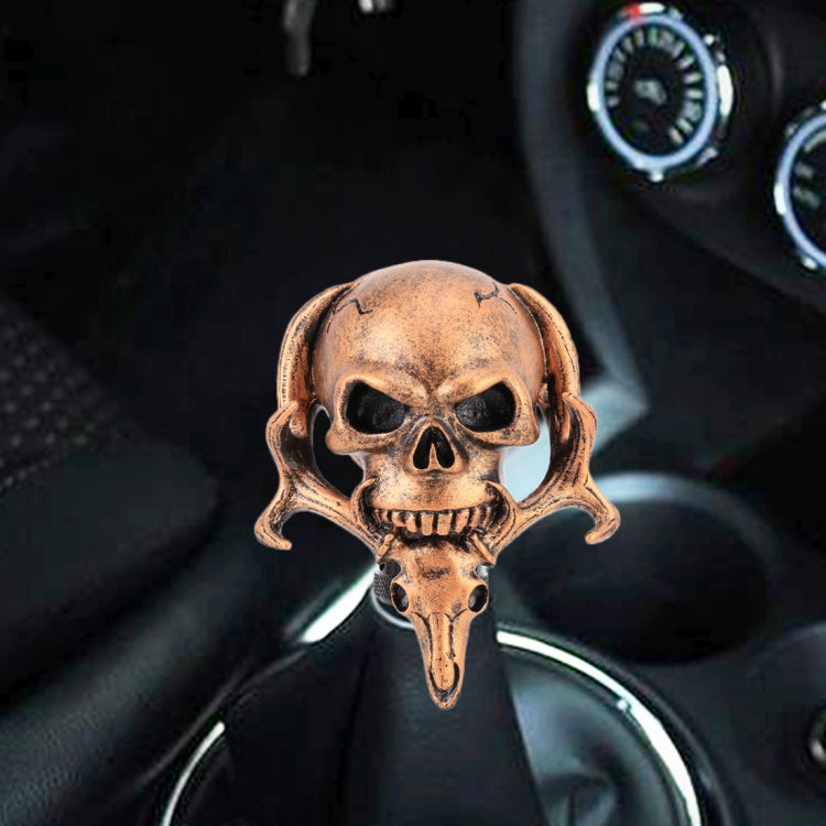 Universal รถ Creative Skull Double Heads Shaped Shifter Cover Manual เกียร์อัตโนมัติ Shift Knob, Double Heads Shaped (Bronze), Double Heads Shaped (Beige), Double Heads Shaped (Silver)
