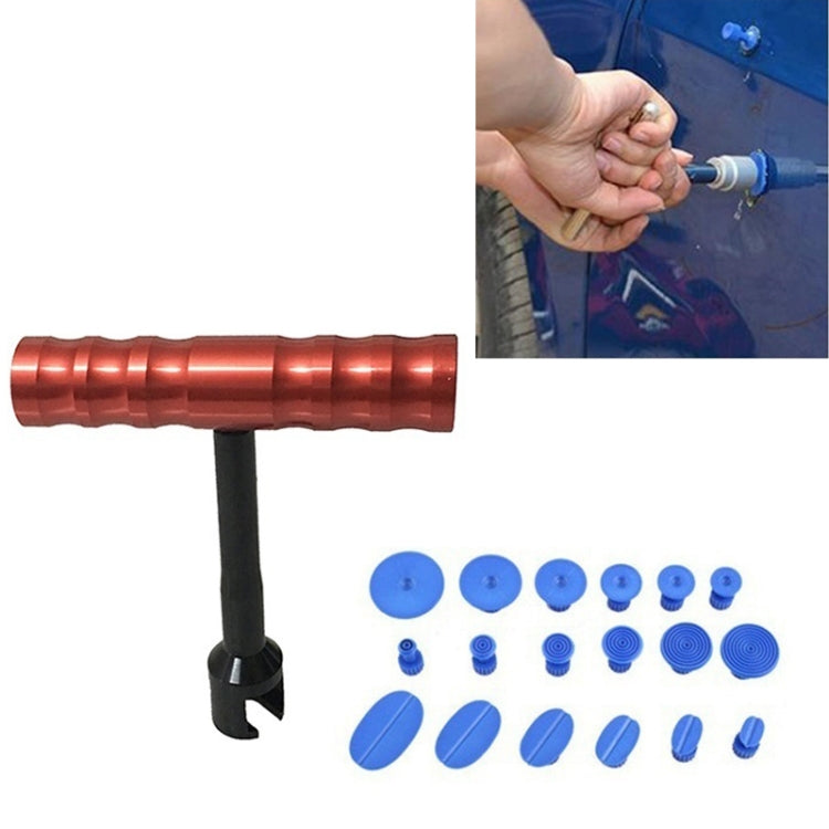 19 in 1 Auto Repair Body ชุดเครื่องมือ Paintless Dent Repair Hail Removal สีแดงขนาดเล็ก T บาร์สไลด์ค้อน Dent Repair ชุดเครื่องมือ, 19 in 1 Small Red T Bar