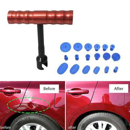 19 in 1 Auto Repair Body ชุดเครื่องมือ Paintless Dent Repair Hail Removal สีแดงขนาดเล็ก T บาร์สไลด์ค้อน Dent Repair ชุดเครื่องมือ, 19 in 1 Small Red T Bar