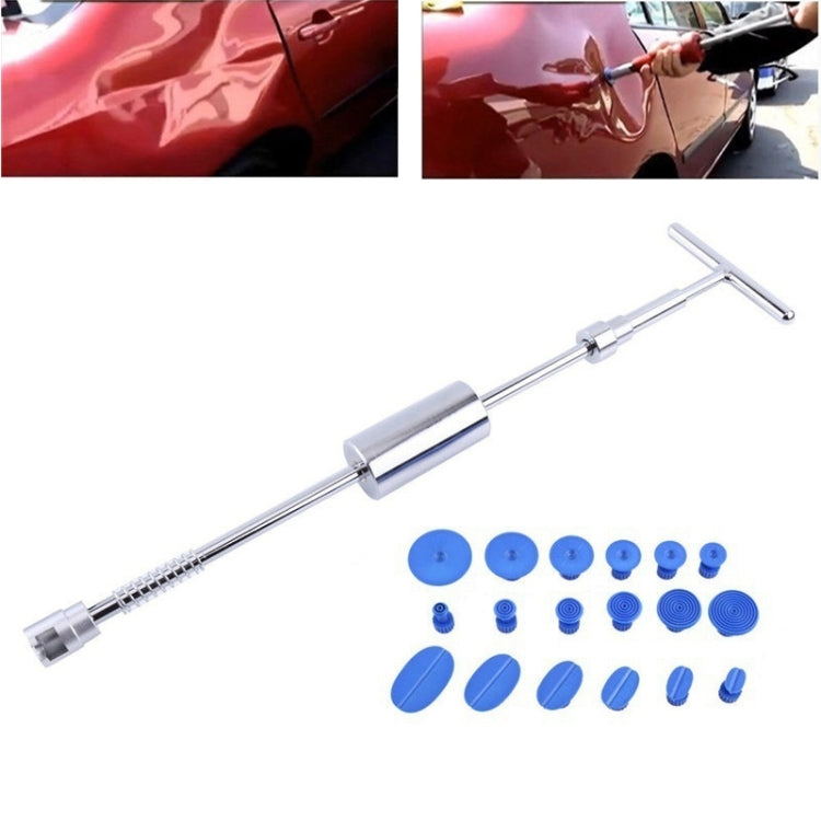 19 in 1 Auto Repair Body ชุดเครื่องมือ Paintless Dent Repair Hail Removal Silver T บาร์สไลด์ค้อน Dent Repair ชุดเครื่องมือ, 19 PCS Silver T Bar