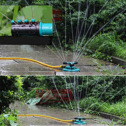 สวนหัวฉีดหมุนอัตโนมัติ 360 องศาโรตารีสปริงเกลอร์อัตโนมัติสวนรดน้ำสนามหญ้าหัวฉีดใช้ได้กับท่อน้ำขนาด 3/4 นิ้ว (สีน้ำเงิน), 360 Degree Automatic Sprinkling 3