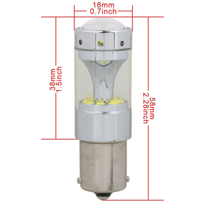 2 ชิ้น 1156 60 วัตต์ 1200 LM 6000K รถยนต์ไฟเบรกอัตโนมัติเปิดไฟสำรองที่มี 12 หลอด CREE XB-D, DC 12V, 1156
