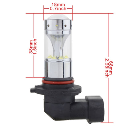 2 ชิ้น 9005 60 วัตต์ 1200 LM 6000K ไฟตัดหมอกรถยนต์พร้อมหลอดไฟ LED CREE XB-D 12 ดวง DC 12V, 9005