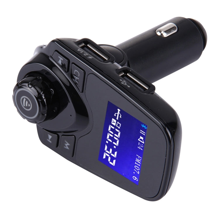 T11 เครื่องส่งสัญญาณ FM Bluetooth เครื่องเล่น MP3 ในรถยนต์พร้อมจอแสดงผล LED รองรับการชาร์จ USB คู่และแฮนด์ฟรีและการ์ด TF และฟังก์ชั่นเล่นเพลงดิสก์ U, T11