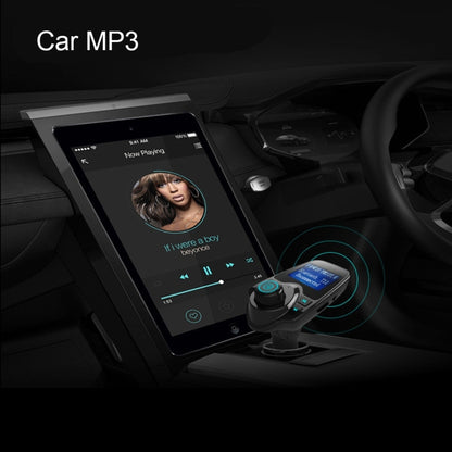 T11 เครื่องส่งสัญญาณ FM Bluetooth เครื่องเล่น MP3 ในรถยนต์พร้อมจอแสดงผล LED รองรับการชาร์จ USB คู่และแฮนด์ฟรีและการ์ด TF และฟังก์ชั่นเล่นเพลงดิสก์ U, T11