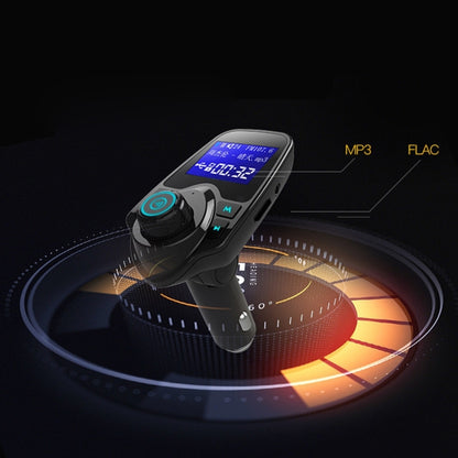 T11 เครื่องส่งสัญญาณ FM Bluetooth เครื่องเล่น MP3 ในรถยนต์พร้อมจอแสดงผล LED รองรับการชาร์จ USB คู่และแฮนด์ฟรีและการ์ด TF และฟังก์ชั่นเล่นเพลงดิสก์ U, T11