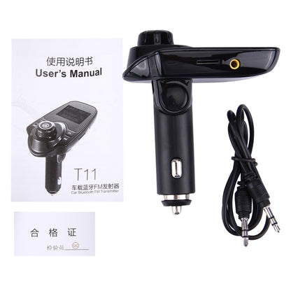 T11 เครื่องส่งสัญญาณ FM Bluetooth เครื่องเล่น MP3 ในรถยนต์พร้อมจอแสดงผล LED รองรับการชาร์จ USB คู่และแฮนด์ฟรีและการ์ด TF และฟังก์ชั่นเล่นเพลงดิสก์ U, T11