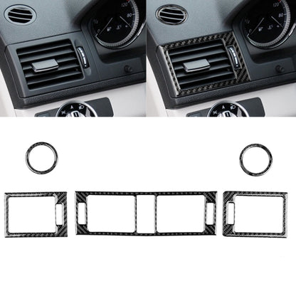 คาร์บอนไฟเบอร์ Air Outlet แหวน + กลาง Air Outlet + ด้านข้าง Air Outlet แผงสติกเกอร์ตกแต่งสำหรับ Mercedes - benz W204 2007-2010, Air Outlet